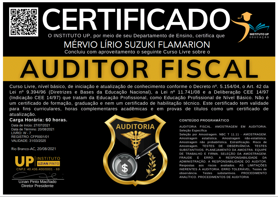 certificado - auditor