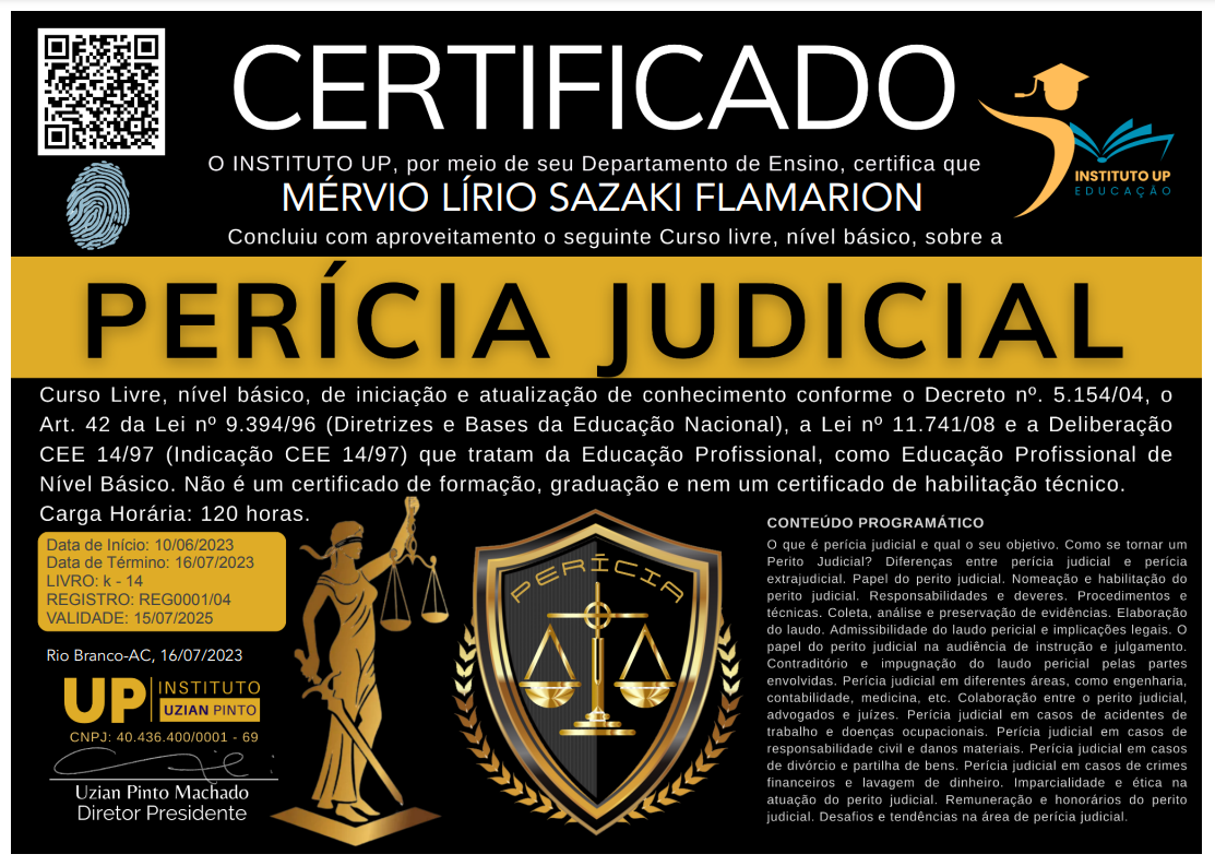 CERTIFICADO - PERÍCIA JUD