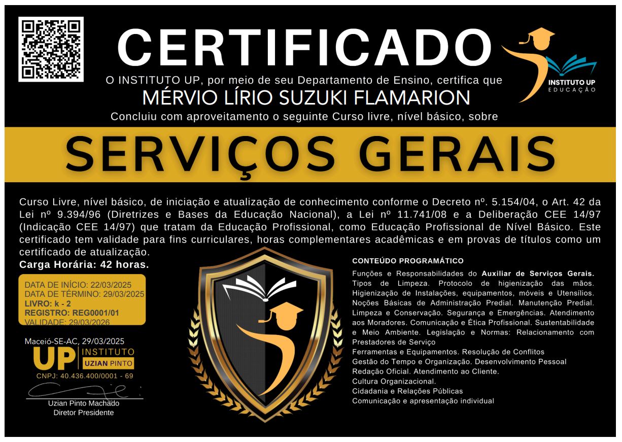 CERTIFICADO - SERVIÇOS GERAIS