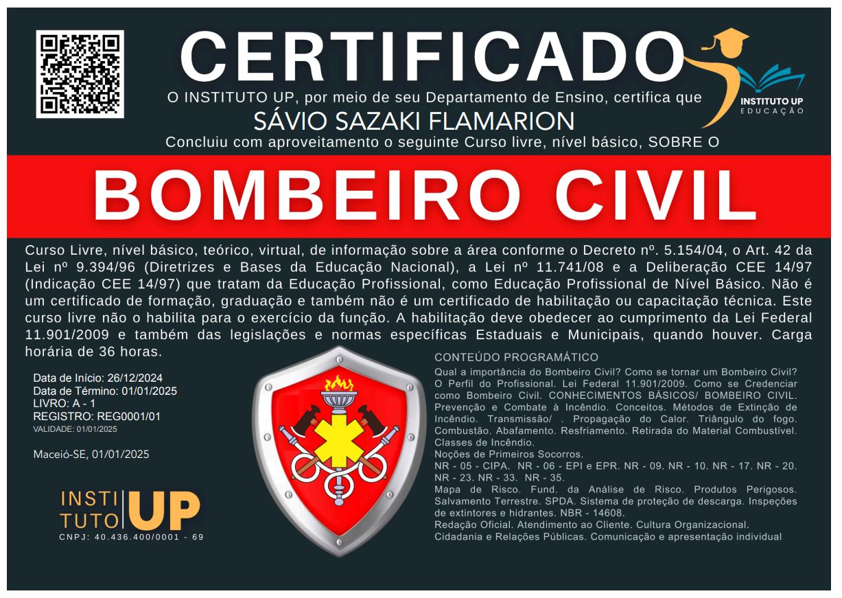 CERTIFICADO - BOMBEIRO